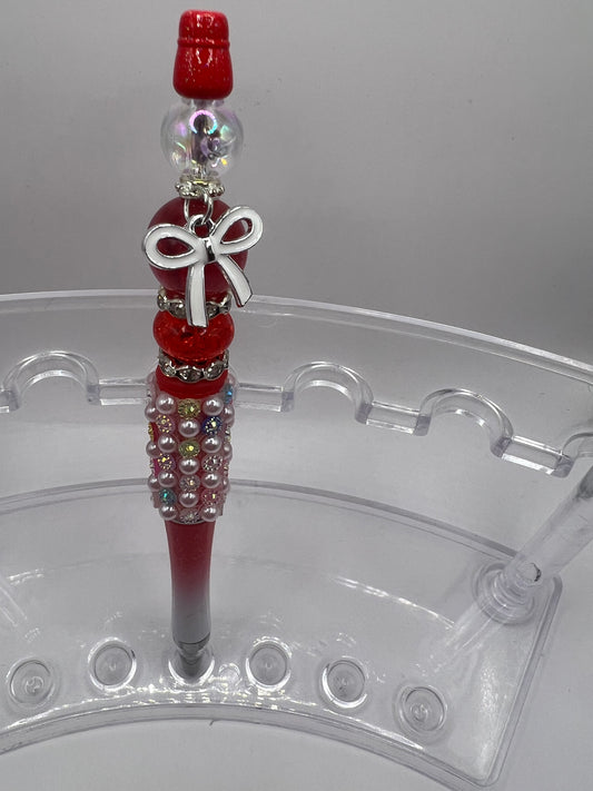 ￼Red Bow beaded pen