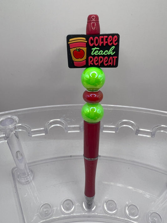 Coffee, teach repeat beaded pen