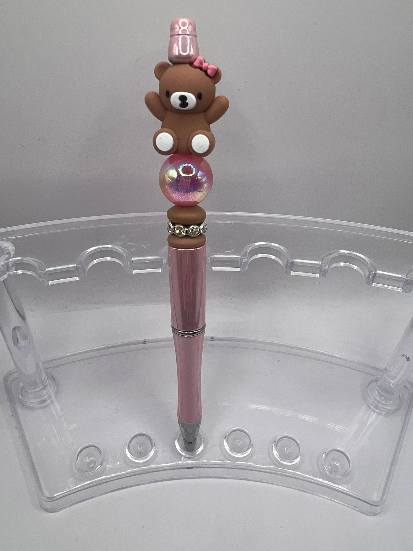 Teddy bear beaded pen