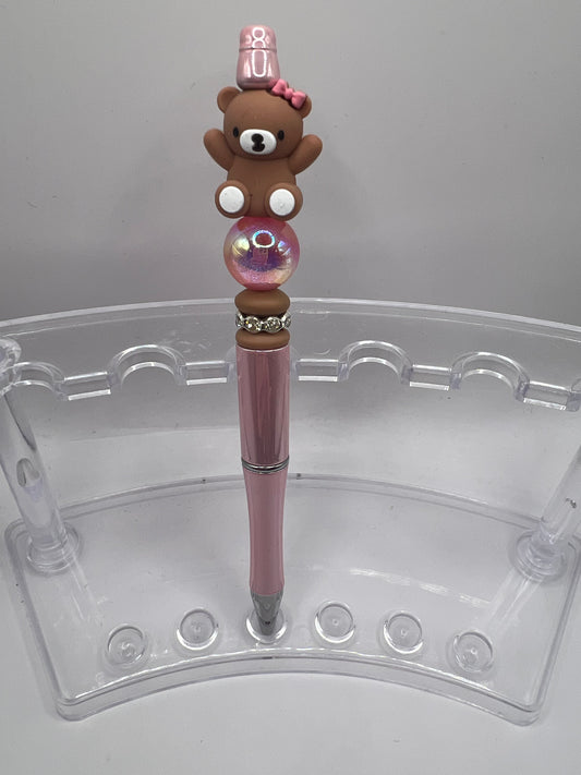 Teddy bear beaded pen