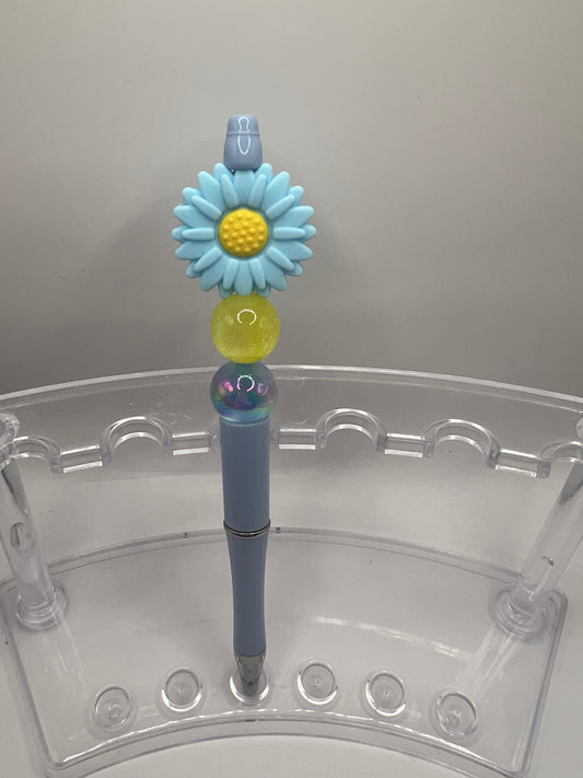 Blue Flower beaded pen