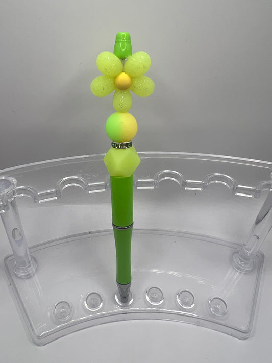 Green Flower Beaded Pen