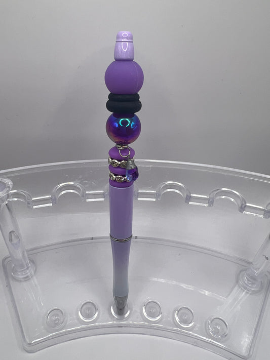 Purple Crystal Ball Beaded Pen