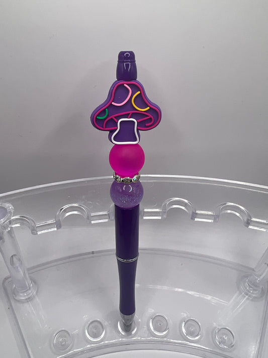 Purple mushroom Beaded Pen