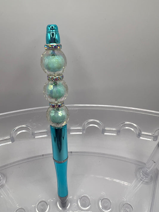 Teal Pretty Beaded Pen