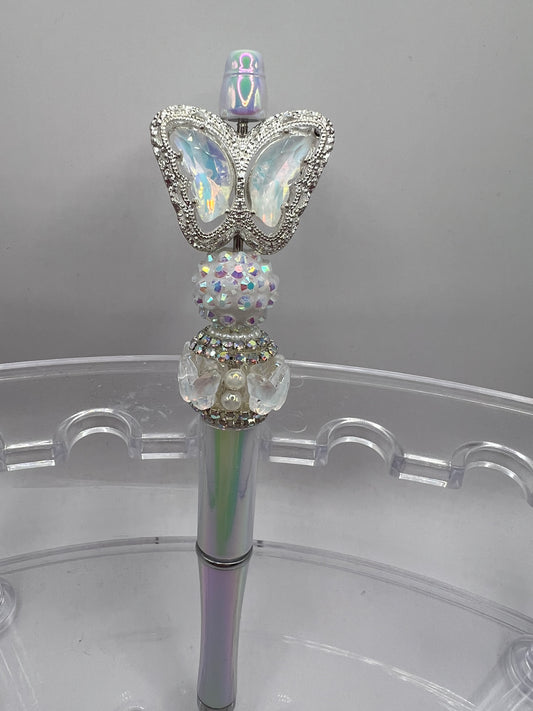 White butterfly Beaded Pen