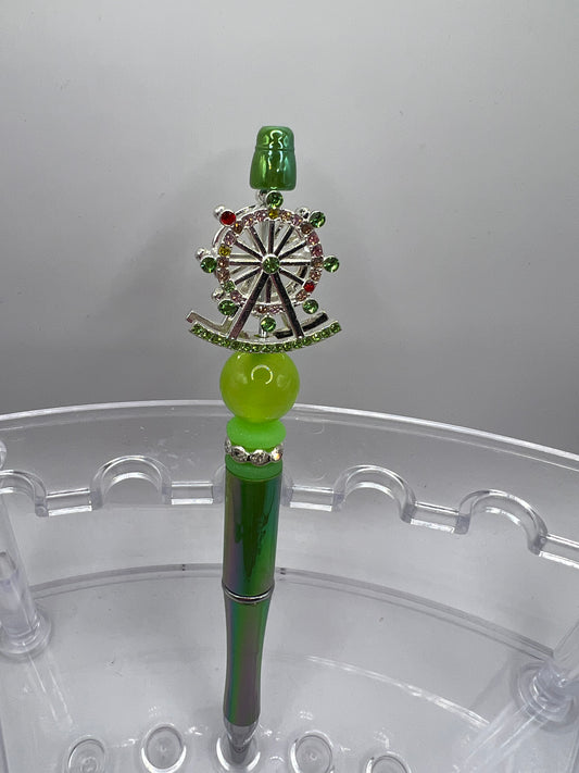 Green Ferris wheel Beaded Pen