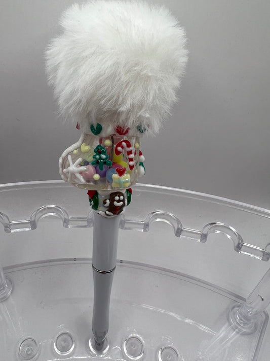 Christmas Stocking  Shaker Beaded Pen