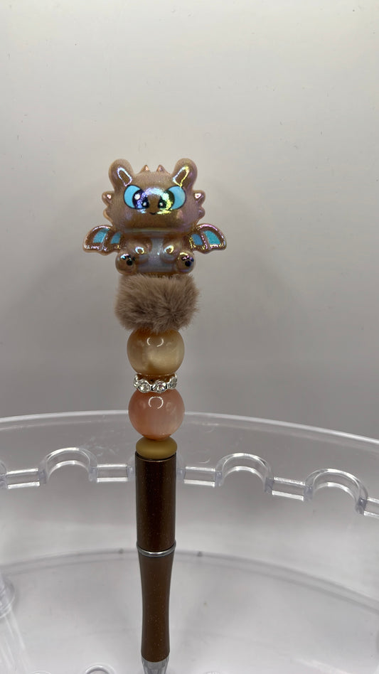 Brown dragon beaded pen
