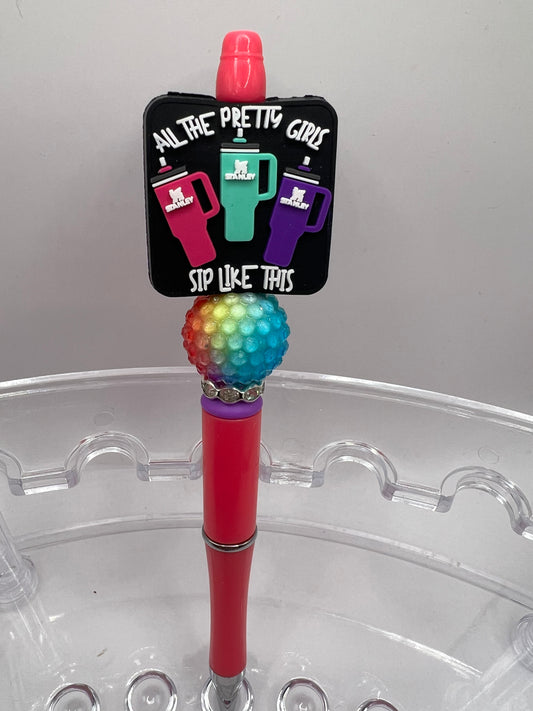 All the pretty girls sip like this Beaded Pen