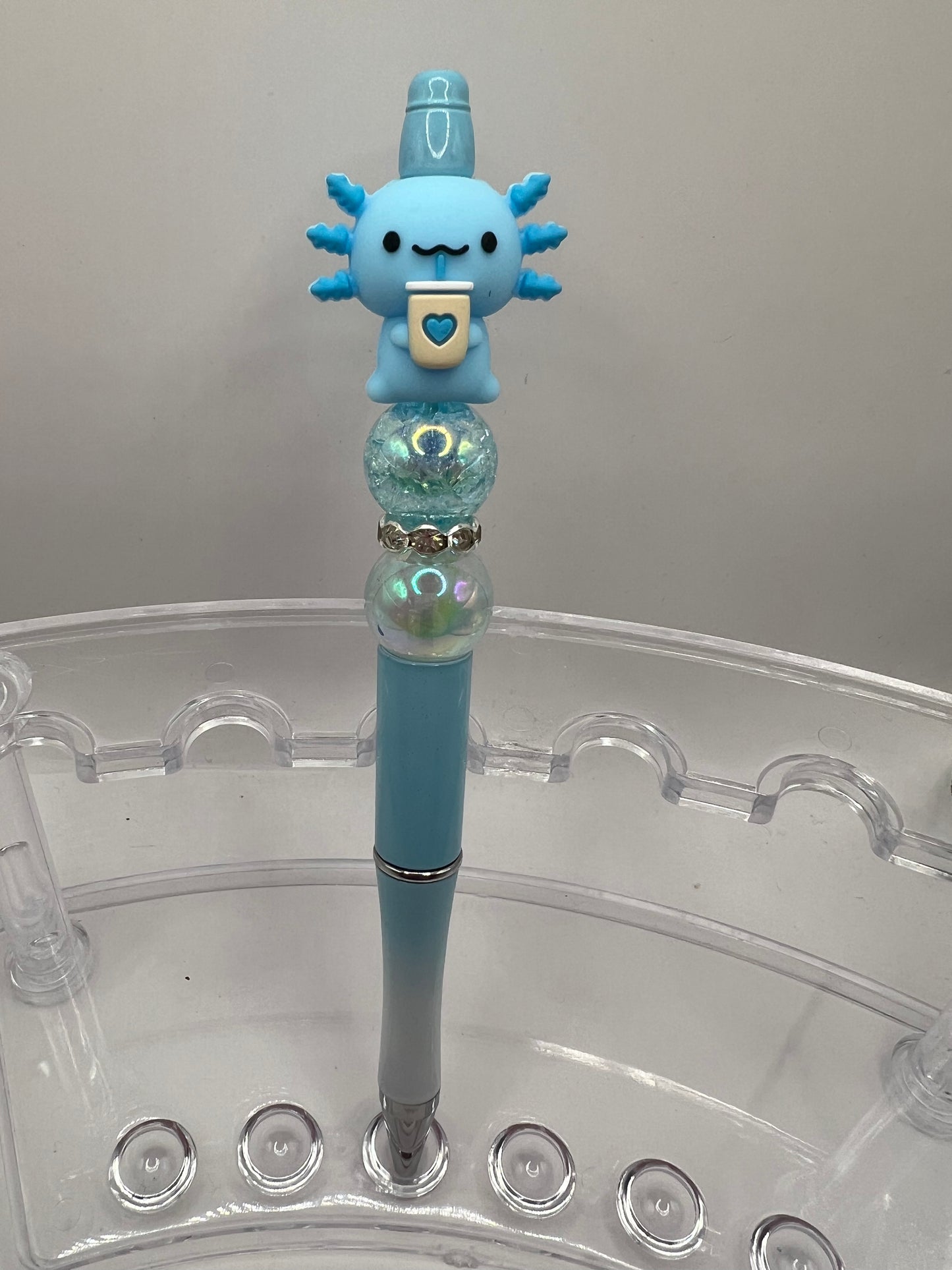 Blue beaded pen