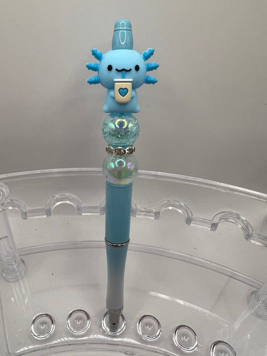 Blue beaded pen