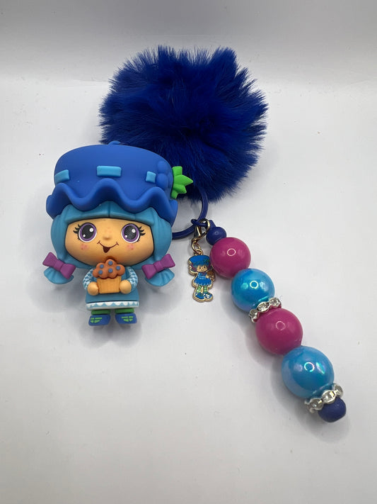 Blueberry muffin keychain