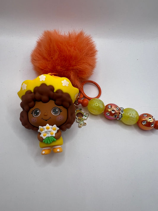 Orange blossom keychain