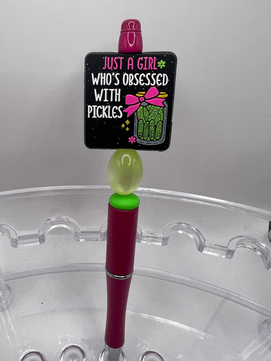 Just a girl who’s obsessed with pickles beaded pen