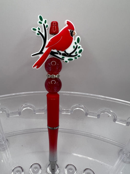 Cardinal beaded Pen
