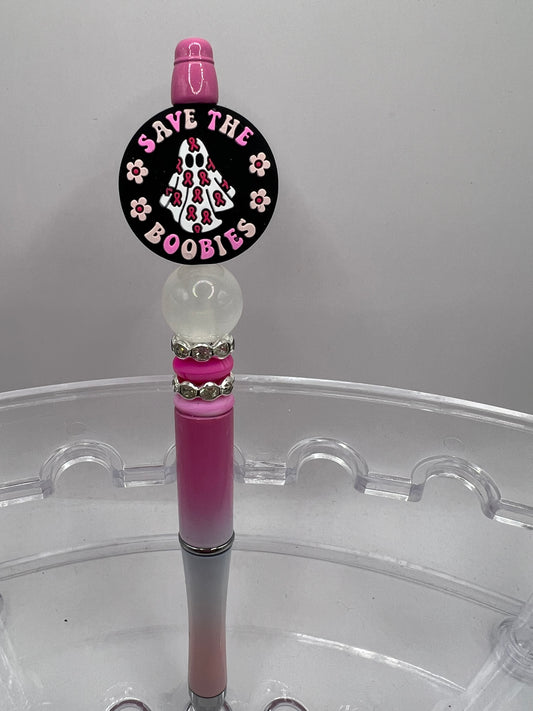 Save the boobies beaded Pen