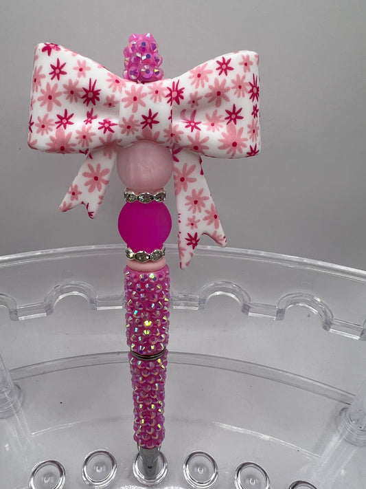 Flower Bow  beaded pen