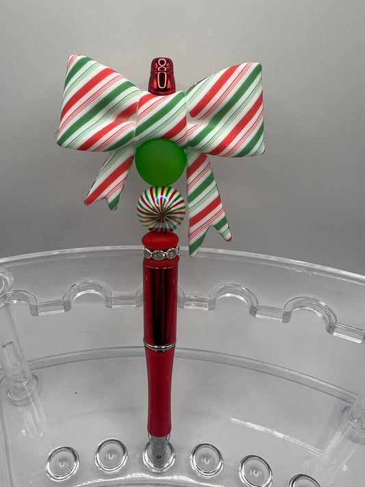 Christmas Bow  beaded pen