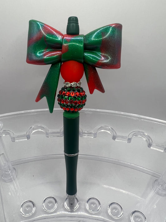 Christmas Bow  beaded pen