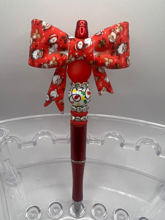 Christmas Bow  beaded pen