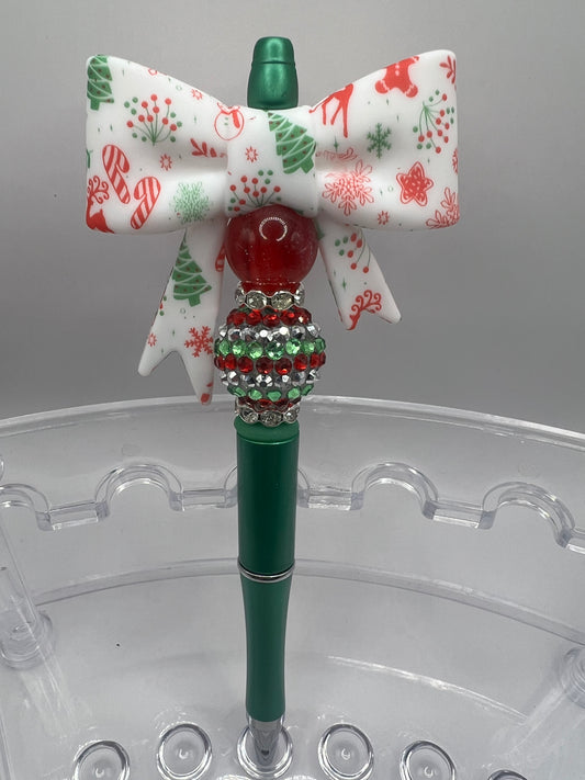 Christmas Bow  beaded pen
