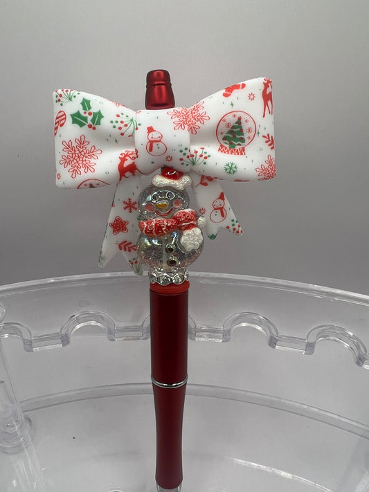 Christmas Bow  beaded pen