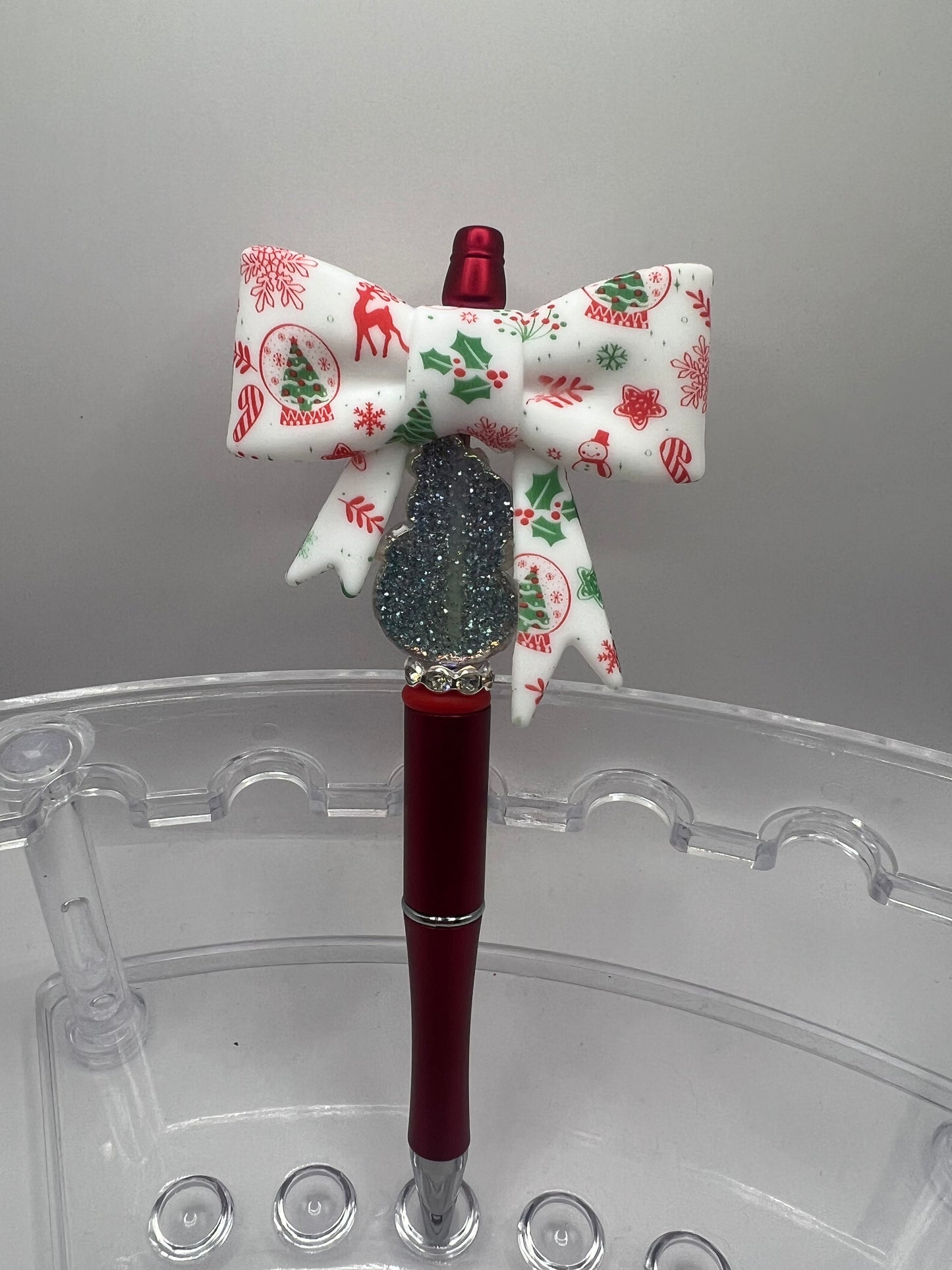 Christmas Bow  beaded pen