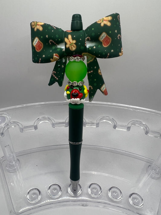 Christmas Bow  beaded pen