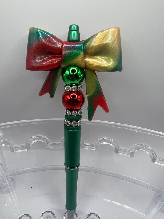 Christmas Bow  beaded pen