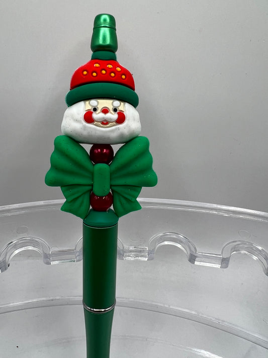 Santa with a green bow