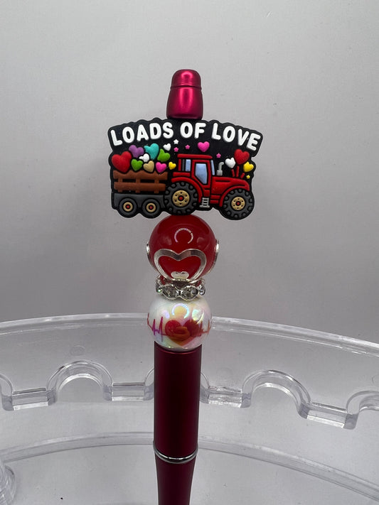 Valentines beaded pen