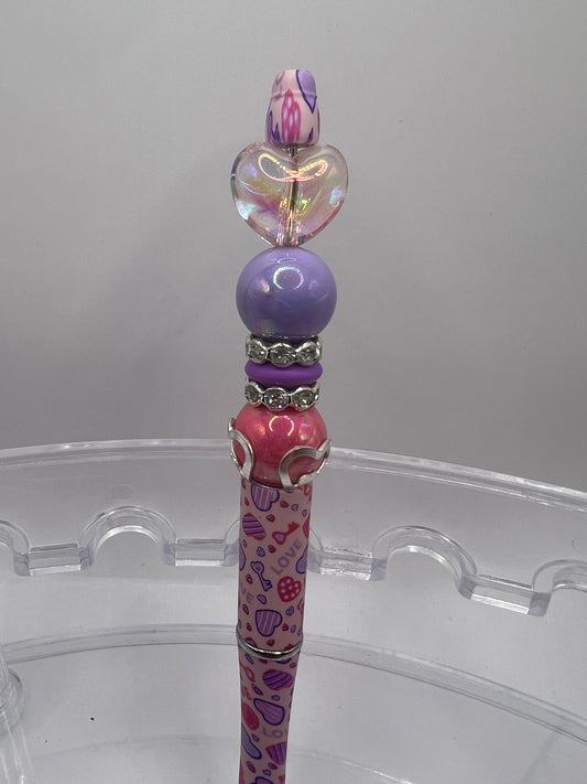Valentines beaded pen
