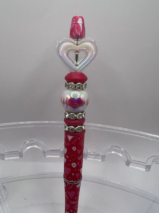 Valentines beaded pen
