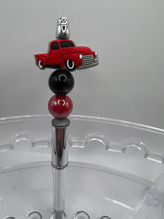 Red truck beaded pen
