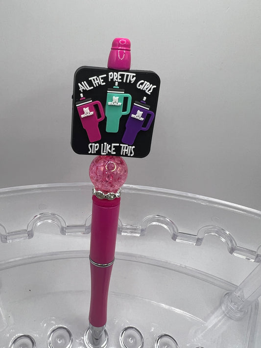 All the pretty girls sip like this beaded pen