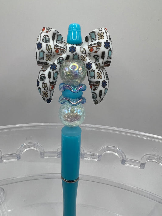 Nurse Bow Beaded Pen