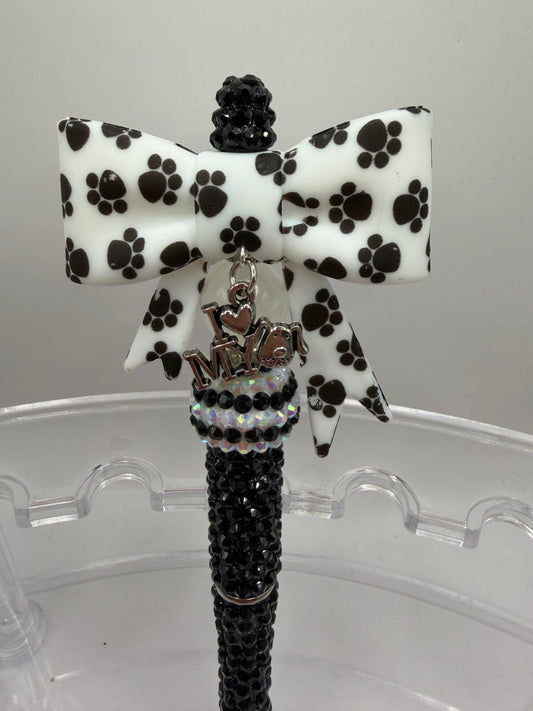 Dog Bow Beaded Pen