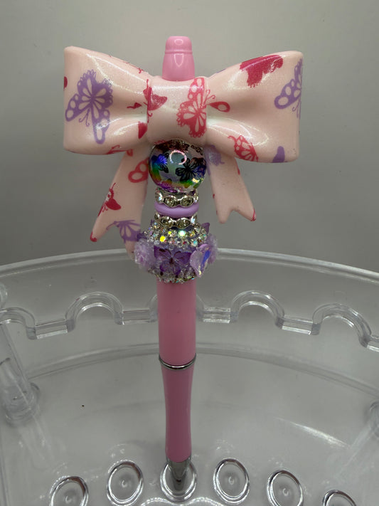 Butterfly Bow Beaded Pen