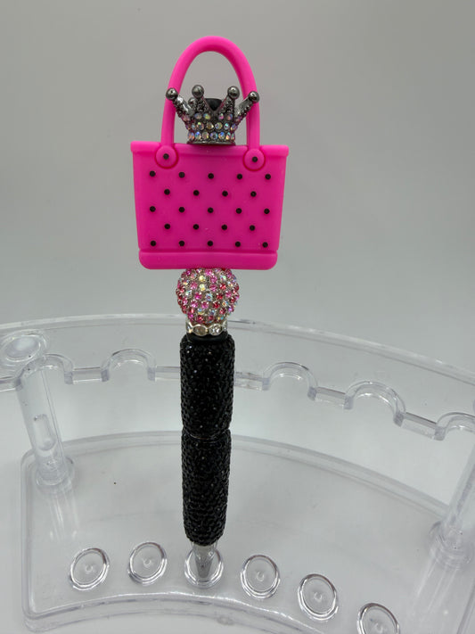Pink Bag Beaded Pen