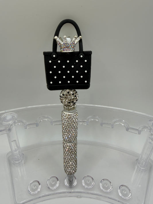 Black  Bag Beaded Pen