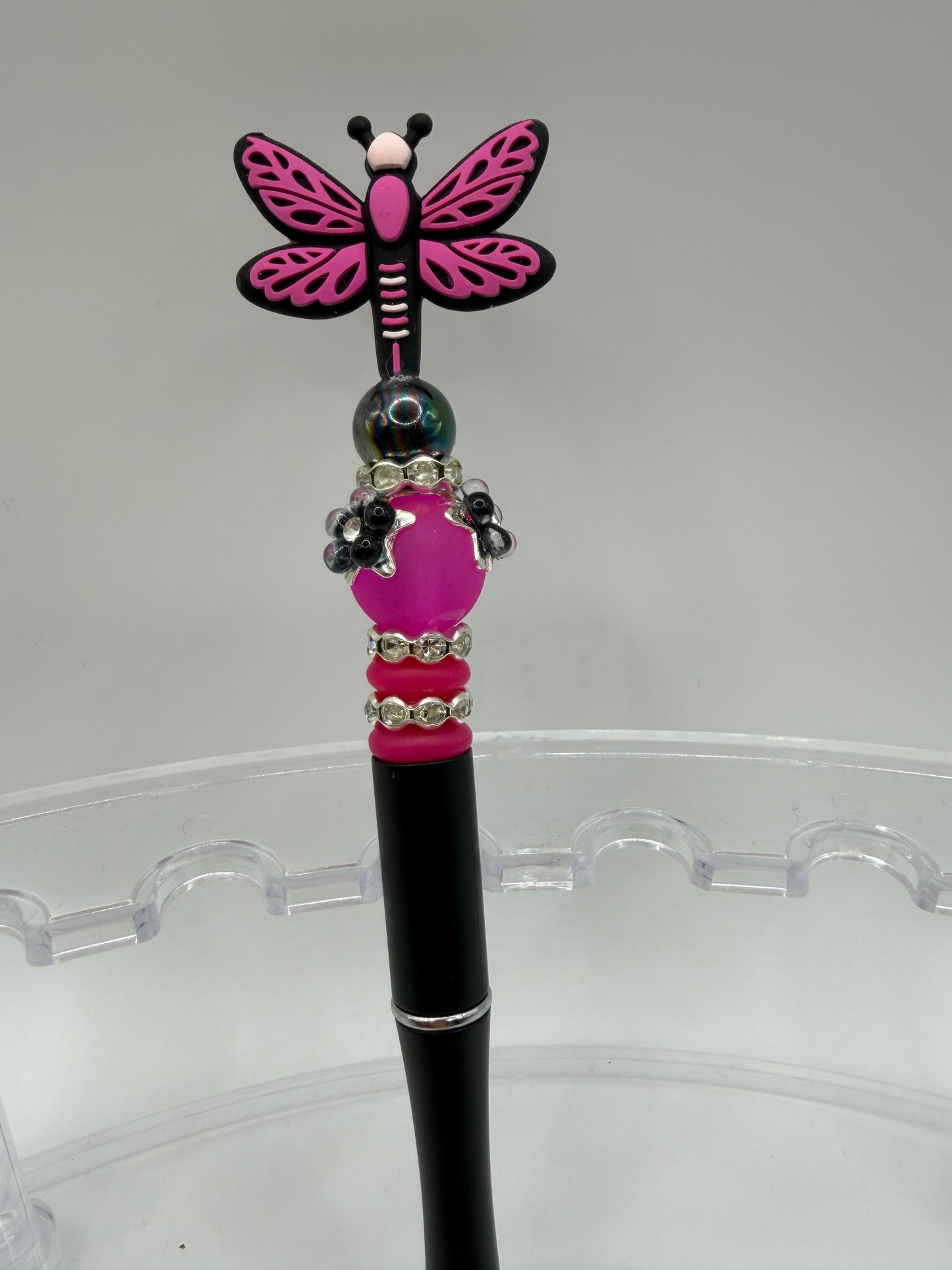 Pink dragonfly Beaded Pen