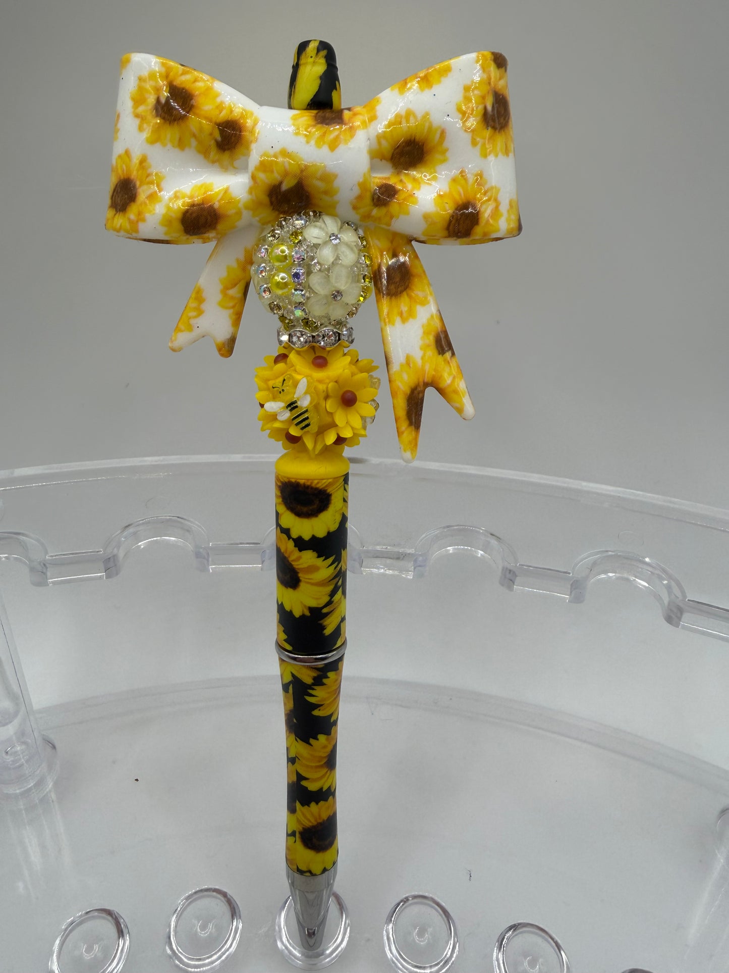Sunflower Bow Beaded Pen