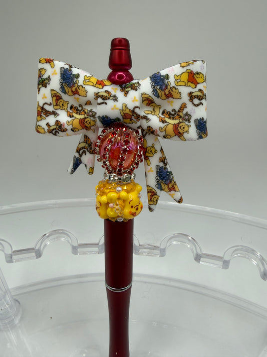 Winnie the Pooh Bow Beaded Pen