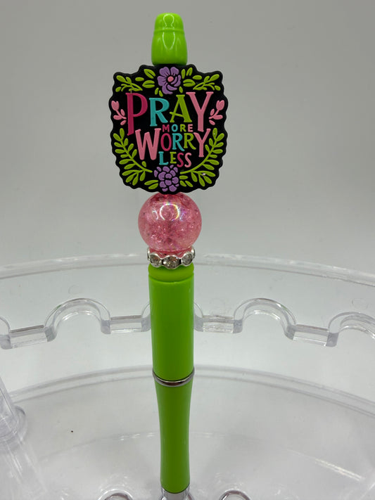 Pray more worry, less Beaded Pen