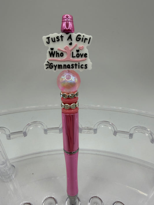 Just a girl who loves gymnastics Beaded Pen