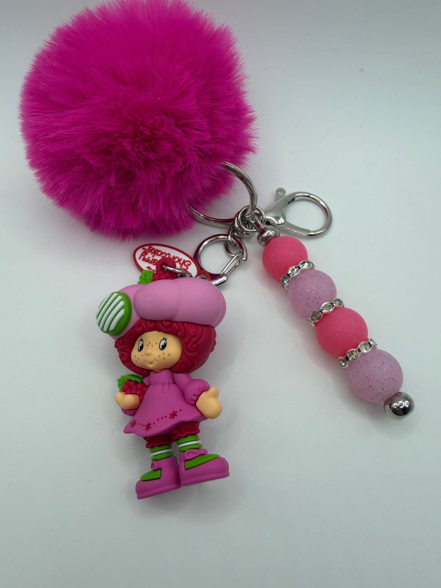 Raspberry tart keychain or purse charm