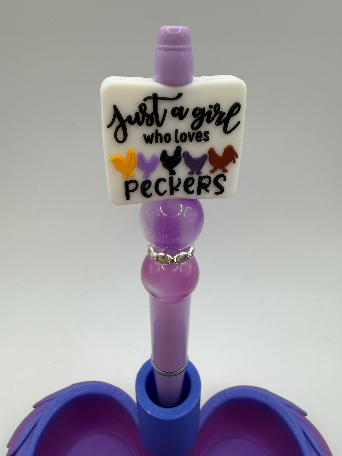 Just a girl that loves Peckers beaded Pen