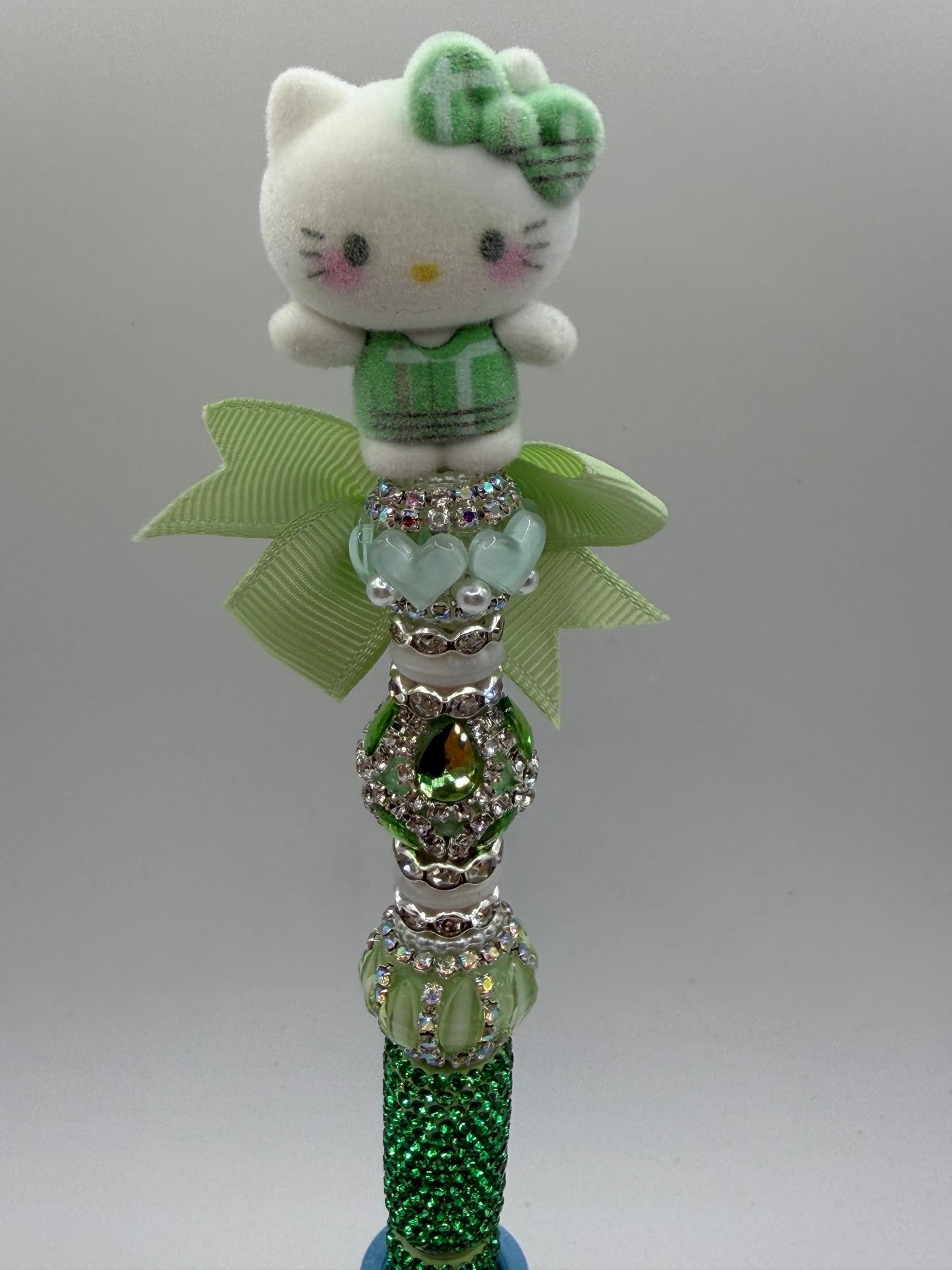 Hello Kitty beaded Pen Green