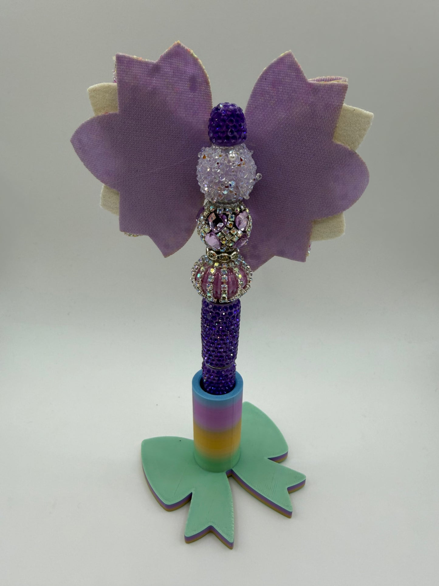 Purple Hello Kitty Bow Beaded Pen